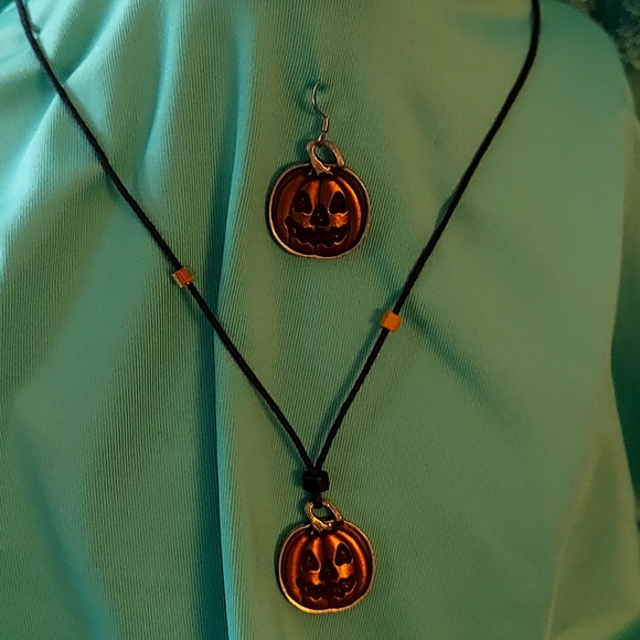 Danforth Pewter Pumpkin Necklace - Picture 5 of 7